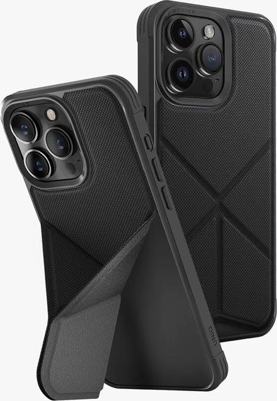 Uniq Case Hybrid Magclick Charging Transforma for iPhone 15 Pro, Black