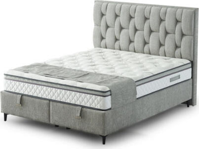 BRN Exuberant Orthopedic Mattress, 200x200 cm, Blue Gel Memory Foam, Cooling Effect, Breathable Fabric, Springless Multilayered System, Height 26 cm