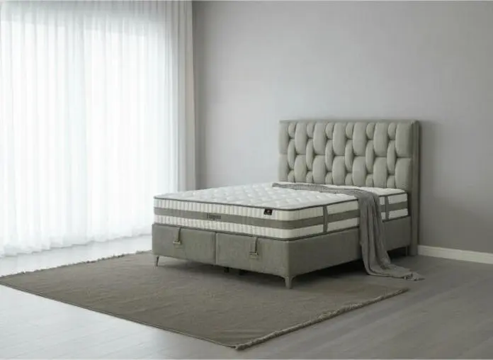 Saltea Ortopedica BRN Elegant fara arcuri, Spuma, 90x200 cm, Inaltime 23 cm, Fermitate Medie, 7 Zone, cu Aloe Vera, Antibacteriana si Hipoalergena, Body Balance