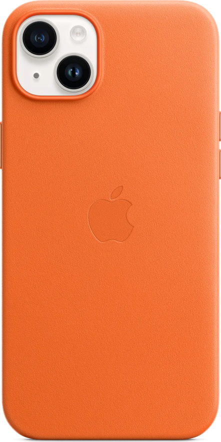 Husa Apple din Piele cu MagSafe pentru iPhone 15 Plus si iPhone 14 Plus, 6.7 inch, Protectie din Piele Toaca cu Captusala Moale si Margini Ridicate