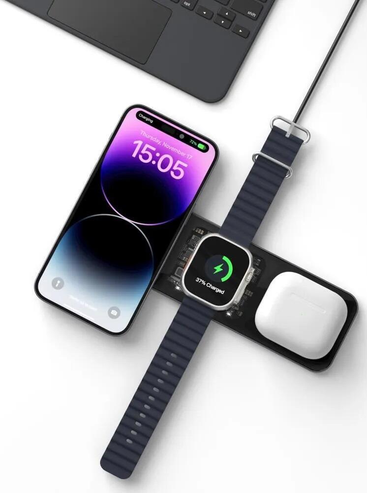 WIWU Wireless Charger 3 in 1 W010, Black