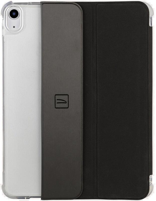 Tucano Folio Case for iPad 10.2-inch (7th, 8th, 9th Gen), Satin Polycarbonate and TPU Protective Cover with Integrated Adjustable Stand, Black