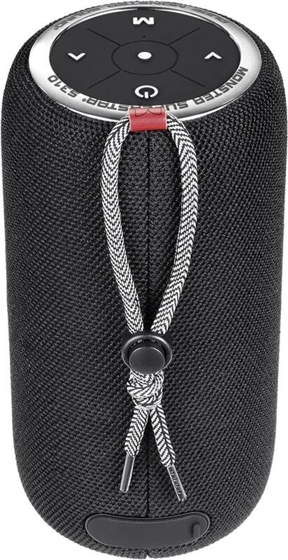 Monster S310 Superstar Portable Bluetooth 5.0 Speaker, 20W Pure Monster Sound, 4000mAh Battery, 24h Playtime, IPX5 Waterproof, Built-in Mic, Black