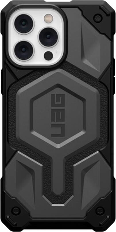 Husa UAG Monarch Pro pentru iPhone 14 Pro Max, Compatibila MagSafe, Protectie 5 Straturi, Rezistenta la Cadere 7.6m, Fibra de Carbon si Metal, Grey