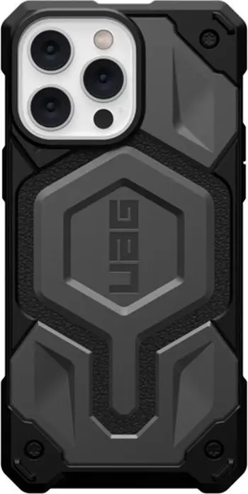 Husa UAG Monarch Pro pentru iPhone 14 Pro Max, Compatibila MagSafe, Protectie 5 Straturi, Rezistenta la Cadere 7.6m, Fibra de Carbon si Metal, Grey