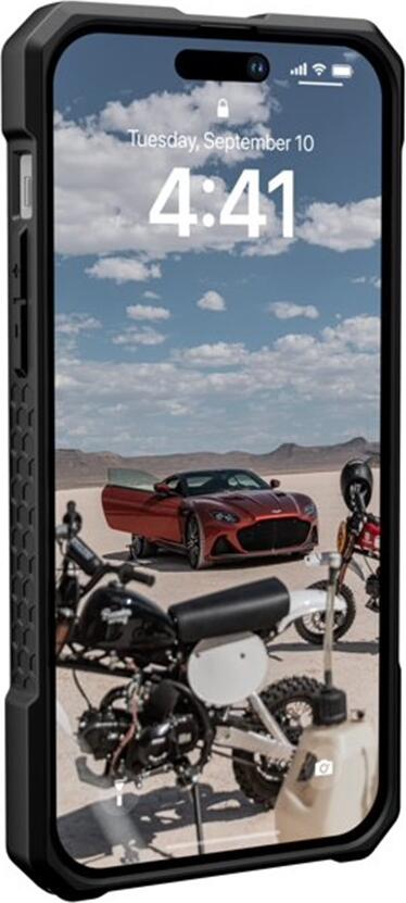 Husa UAG Monarch Pro pentru iPhone 14 Pro Max, Compatibila MagSafe, Protectie 5 Straturi, Rezistenta la Cadere 7.6m, Fibra de Carbon si Metal, Grey