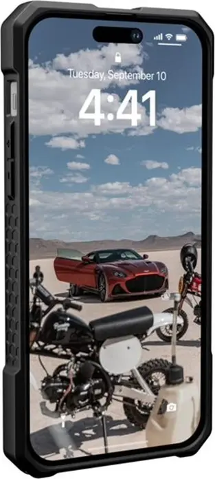 Husa UAG Monarch Pro pentru iPhone 14 Pro Max, Compatibila MagSafe, Protectie 5 Straturi, Rezistenta la Cadere 7.6m, Fibra de Carbon si Metal, Grey
