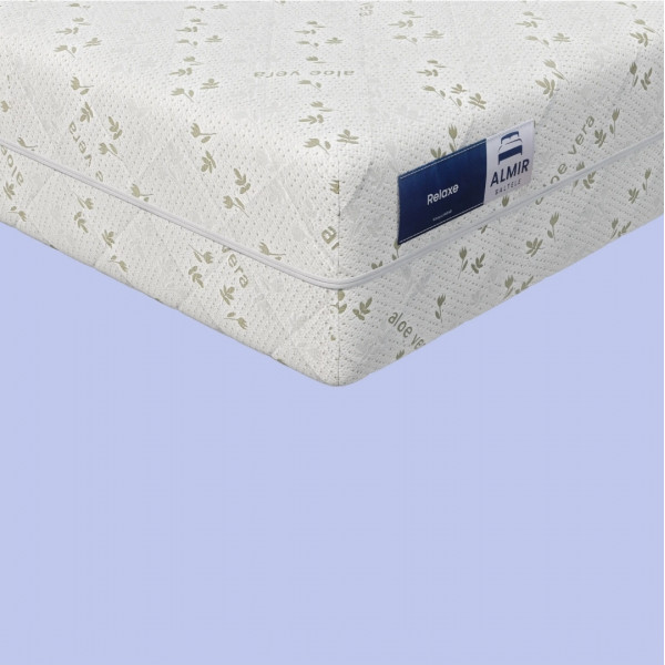 Almir Relaxe Orthopedic Foam Mattress, 80x190 cm, CloudFoam Polyurethane, Dual Firmness Semi-Hard/Hard, Aloe Vera Fabric, Removable Cover, 20 cm Height