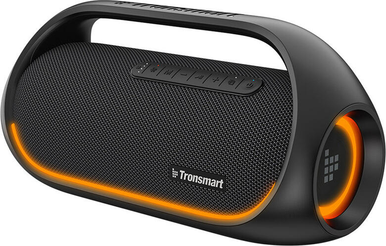 Tronsmart Bang Portable Party Speaker, 60W SoundPulse Audio, Bluetooth 5.3, IPX6 Waterproof, Beat-driven LED Lights, Powerbank, NFC, 15h Playtime, Black