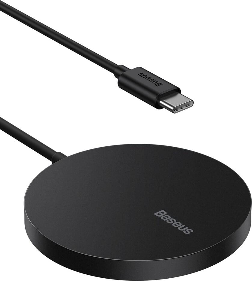 Baseus Simple Mini Magnetic Wireless Charger BS-W529, Incarcator Wireless Magnetic 15W Max, Compatibil MagSafe pentru iPhone 14 13 12, USB Type-C, Cablu 1.5m