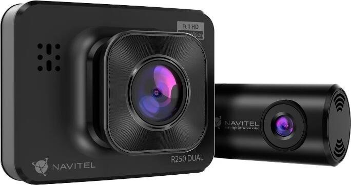 Navitel R250 Dual Car Dashcam, Full HD 1080p Front and HD 720p Rear Camera, 140° Wide Angle, Night Vision, G-Sensor, Parking Mode, 2" TFT Display