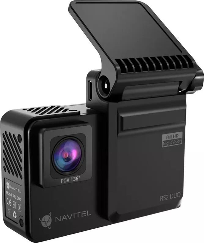 Camera Video Auto Navitel RS2 Duo Dual, Full HD 1080p Fata si Interior, Senzori Sony Starvis, Noapte IR, WDR, G-Sensor, Mod Parcare, Negru