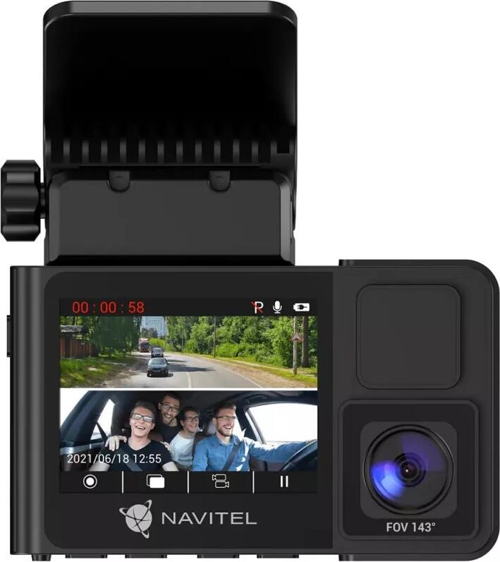 Camera Video Auto Navitel RS2 Duo Dual, Full HD 1080p Fata si Interior, Senzori Sony Starvis, Noapte IR, WDR, G-Sensor, Mod Parcare, Negru