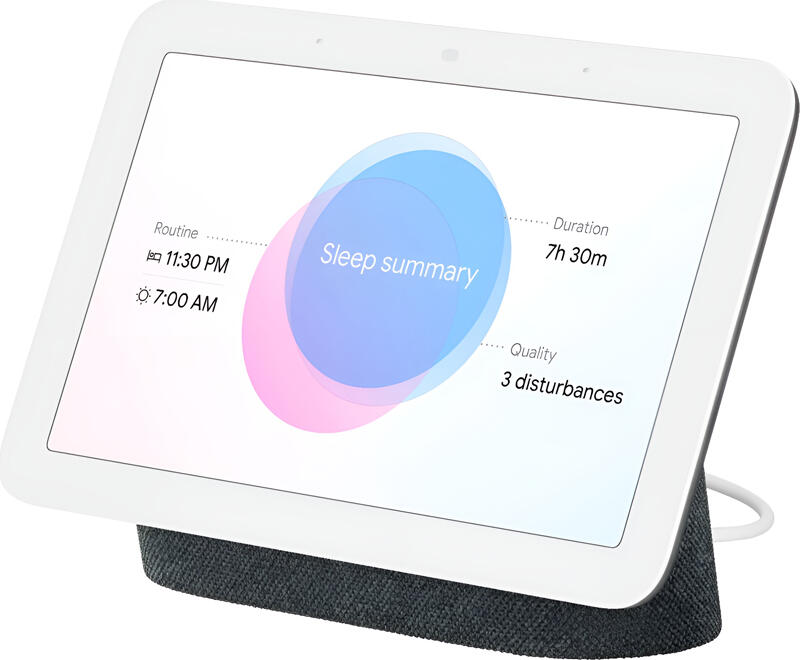 Display Inteligent Google Nest Hub Generatia a 2-a cu Google Assistant, Ecran Tactil de 7 inch, Ambient EQ, Voice Match, Charcoal