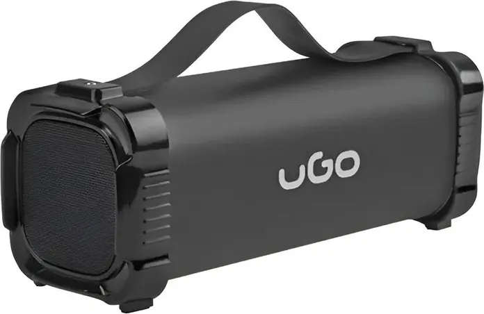 Портативная Bluetooth колонка UGO Mini Bazooka 2.0, мощность 5Вт RMS, аккумулятор 1200мАч, слот TF/microSD, глубокий бас, черный цилиндрический корпус