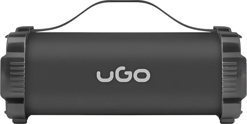 Портативная Bluetooth колонка UGO Mini Bazooka 2.0, мощность 5Вт RMS, аккумулятор 1200мАч, слот TF/microSD, глубокий бас, черный цилиндрический корпус