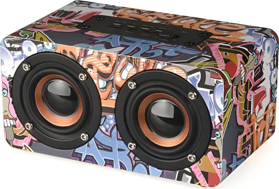 Helmet Bluetooth Speaker Super Bass W5, Power 10W, Graffiti