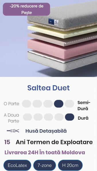Almir Saltea Duet, 90x190, înălțimea 20 cm