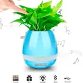 Портативная Bluetooth колонка K3 Music Flower Pot, умный цветочный горшок с сенсорным управлением, LED подсветкой, аккумулятор 1200мАч, USB/AUX, синий