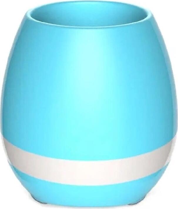 Портативная Bluetooth колонка K3 Music Flower Pot, умный цветочный горшок с сенсорным управлением, LED подсветкой, аккумулятор 1200мАч, USB/AUX, синий