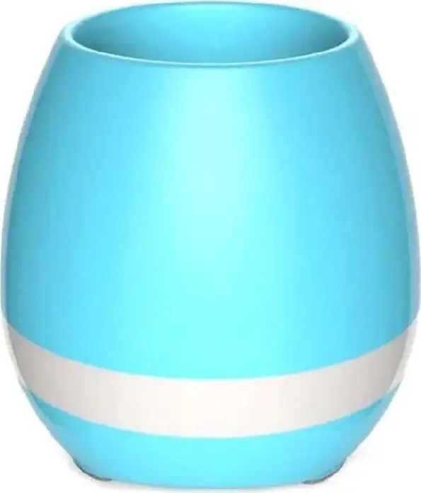 Портативная Bluetooth колонка K3 Music Flower Pot, умный цветочный горшок с сенсорным управлением, LED подсветкой, аккумулятор 1200мАч, USB/AUX, синий