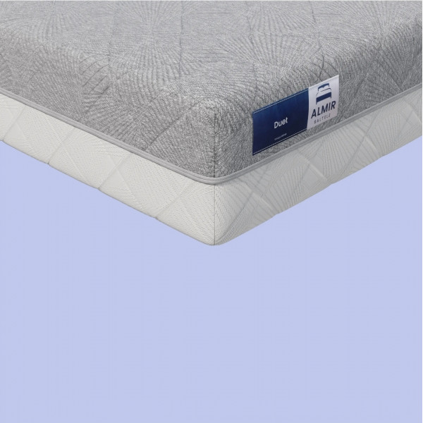 Saltea Ortopedica Almir Duet, 120x200 cm, Inaltime 20 cm, Faraarcuri, Eco-Latex si Memory Foam, Spumă 7 Zone, Dual-Sided Semi-Dura/Dura, Husa Detasabila