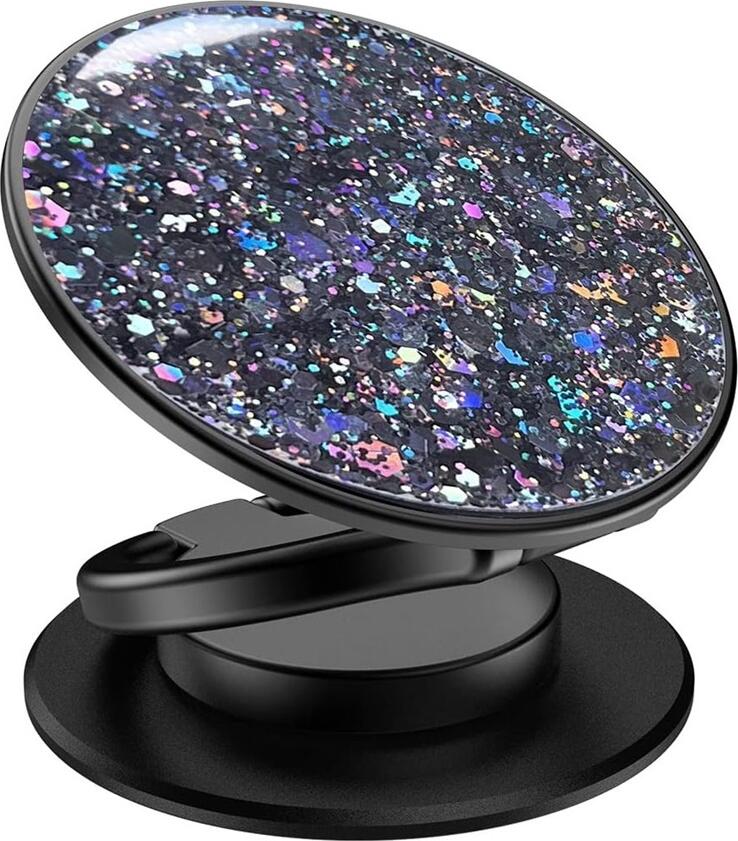 PopSockets Ring Universal Grip and Stand, Shiny Metallic Silicon Phone Holder with Strong Adhesive, Screen Protection Accessory