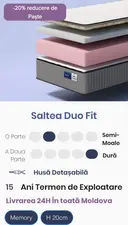 Almir Saltea Duo Fit, 140x200, înălțimea 20 cm