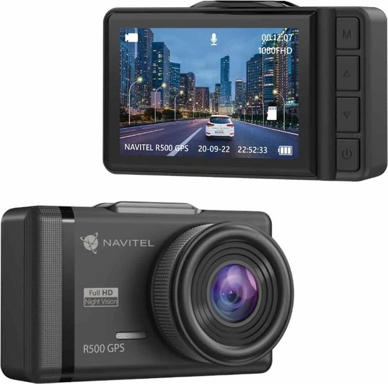 Видеорегистратор Navitel R500 GPS Full HD 1080p 30FPS, IPS экран 2.35", угол обзора 130°, ночная съемка, G-сенсор, суперконденсатор, черный