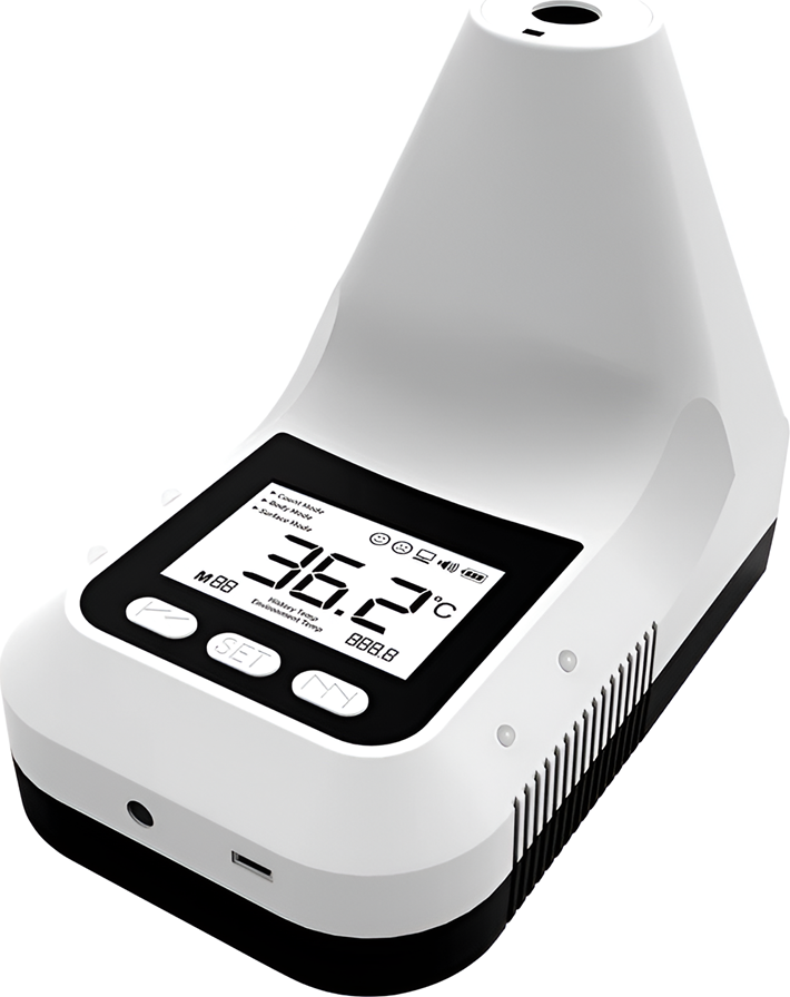 K3 Intelligent Non-contact Infrared Thermometer, LED Display, Wall-mountable, Body and Surface Modes, High Accuracy ±0.2°C, White ABS Plastic