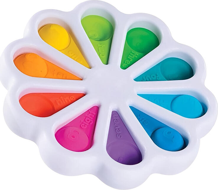 Jucarie Anti-stres DMLink Simple Dimple Flower, Fidget Sensory din Silicon si Plastic, Dezvoltare Motricitate Fina si Educatie, Multicolor