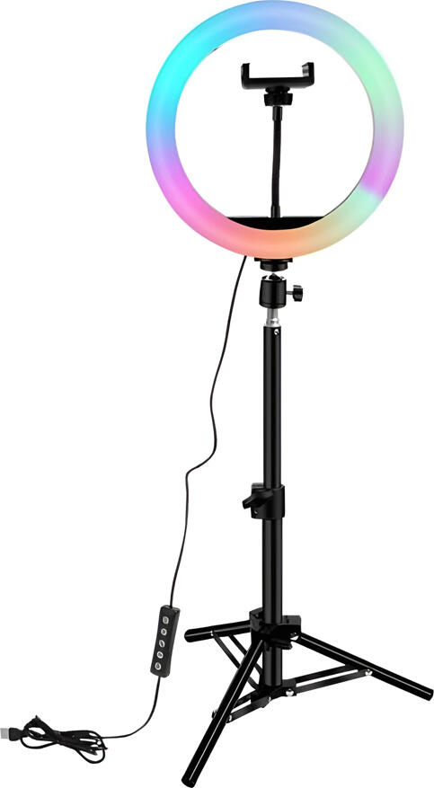 NO Brand Selfie Ring RGB Light 16" MJ38 with Tripod 2.1m, Bag and Remote Control