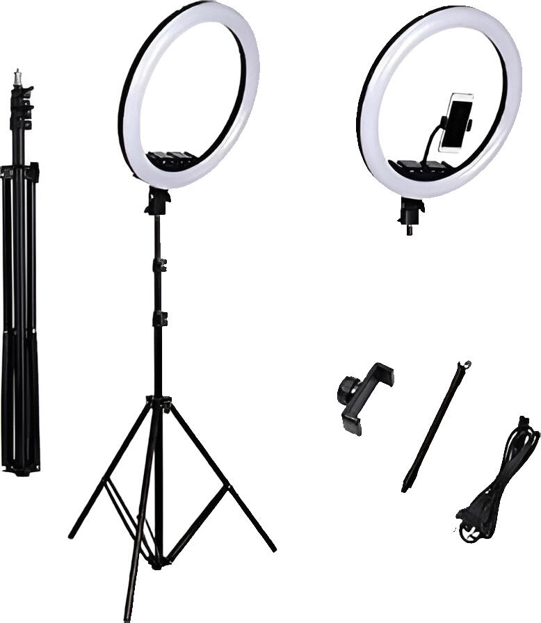 MJ38 RGB Selfie Ring Light 40cm 16 inch, 25W 120 LEDs, 6000K Color Temp, 4 Lighting Modes, Adjustable Tripod up to 2.1m, Phone Holder & Remote Control