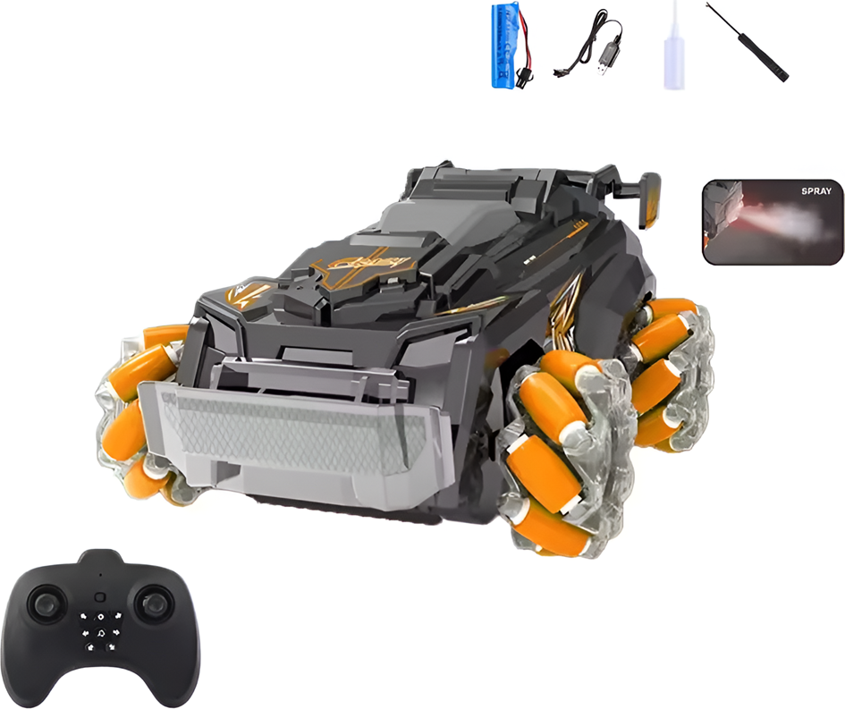 JJR/C P-Ron RC Car with HD 1080p Camera, Real-time Video Transmission, Bluetooth App & Remote Control, Spray Mist Function, 500mAh Battery, Orange
