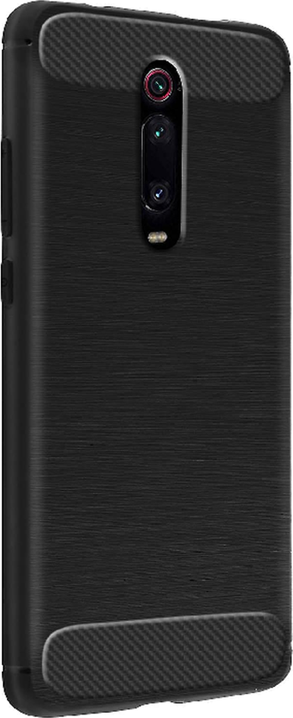 Чехол-накладка Helmet Carbon для Xiaomi Mi 9T, противоударный силиконовый TPU кейс с текстурой углеволокна, противоскользящий, черный