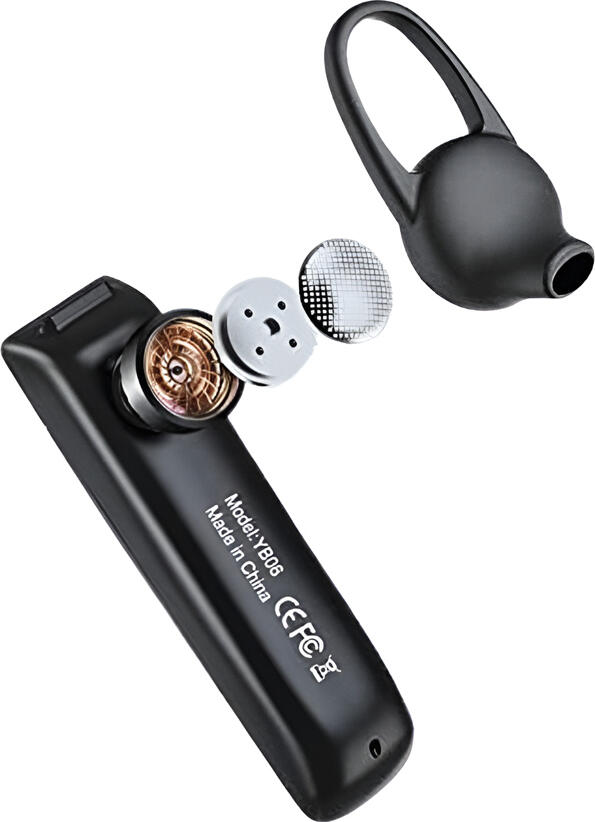 Yesido YB06 Wireless In-Ear Headset, Bluetooth 5.0 Hands-Free Earphones with Noise Reduction, Ergonomic Rotary Ear Hook, Built-in Mic, Black