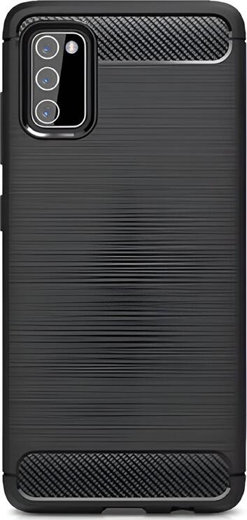 Husa DMLink Helmet pentru Samsung Galaxy A02S, 6.5 inch, TPU Textura Fibra de Carbon, Protectie Shock și Praf, Margini Ranforsate, Negru