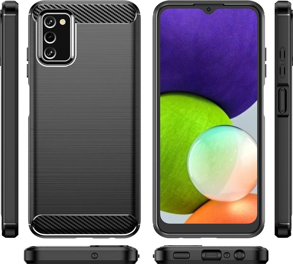 Чехол DMLink Carbon Fiber TPU для Samsung Galaxy A03S, 6.5 дюйма, противоударный кейс Helmet, пылезащитный с усиленными углами, черный