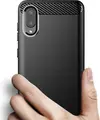 Helmet Carbon Fiber Texture TPU Case for Samsung Galaxy A02, 6.5 inch, Shockproof Protective Cover with Reinforced Corners and Screen Protection