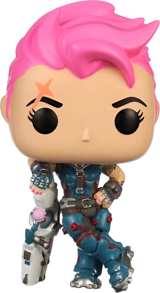 Funko Pop! Games Overwatch Zarya Vinyl Figure 306, 9 cm Stylized Collectible with Combat Suit and Weapon, Window Display Box