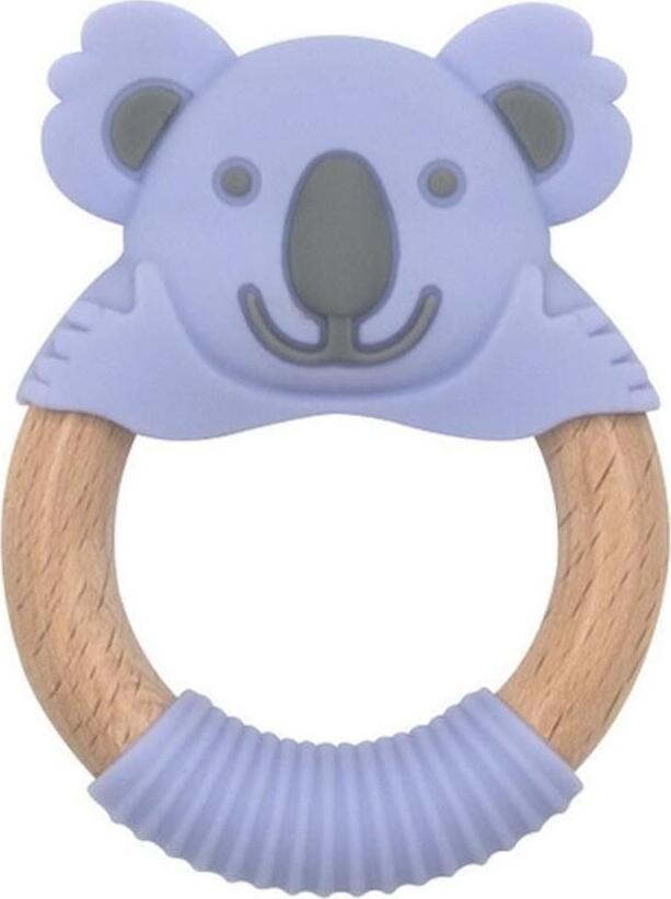 Bibipals Teething Ring Koala, Purple and Charcoal