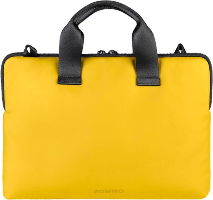 Tucano Gommo Superslim Laptop Case for 14 inch Laptops and MacBook Air 15 (2023-2024), Waterproof Rubberized Polyurethane, Shoulder Strap, Yellow