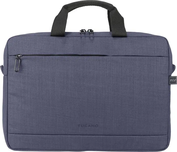 Tucano Stop Slim Laptop Bag BSTOP1516-B for 15.6 inch Laptops, Water-resistant Polyester with Soft Microfiber Lining, Detachable Shoulder Strap, Blue