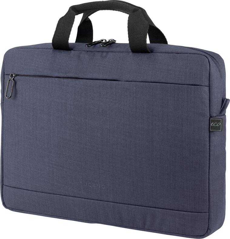 Tucano Stop Slim Laptop Bag BSTOP1516-B for 15.6 inch Laptops, Water-resistant Polyester with Soft Microfiber Lining, Detachable Shoulder Strap, Blue