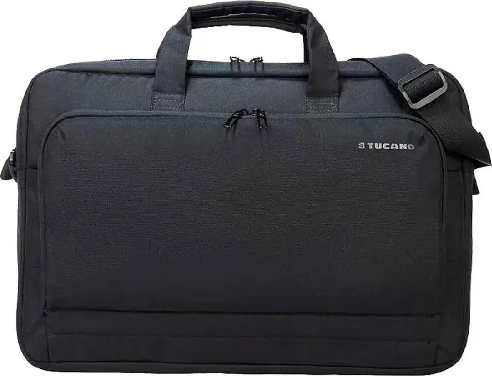 Tucano Bag Star 14.0 Laptop Bag, Water-Resistant Polyester Case for 14 inch Laptops, Shoulder Strap and Handle, Internal Pockets, Black