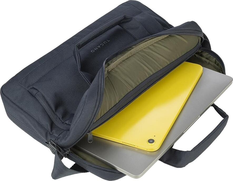 Tucano Bag Star 14.0 Laptop Bag, Water-Resistant Polyester, Soft Microfiber Lining, Adjustable Shoulder Strap, 36 x 25.5 x 7 cm, Blue