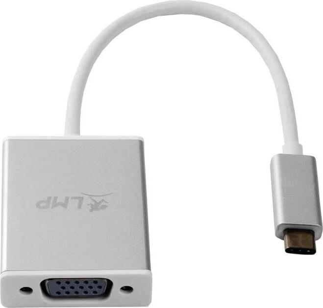 Переходник LMP USB-C на VGA, адаптер USB-C 3.1 на VGA, Full HD 1080p, алюминиевый корпус, Plug & Play, DP Alt Mode, для Mac, PC, iPad, iPhone, белый