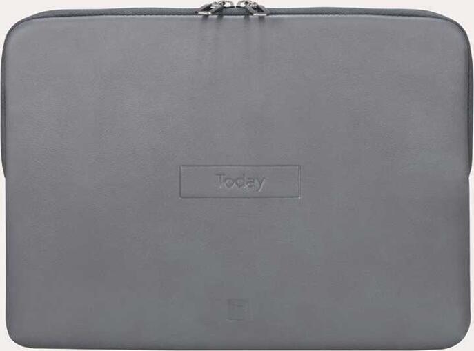 Tucano Sleeve Today 14" Laptop Sleeve, Universal Protective Cover for Notebooks up to 14 inch, Eco-leather, Memory Foam Padding, Shockproof, Gray