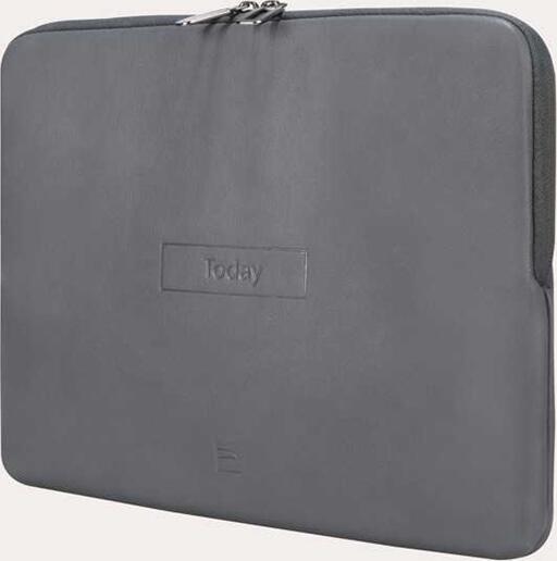 Tucano Sleeve Today 14" Laptop Sleeve, Universal Protective Cover for Notebooks up to 14 inch, Eco-leather, Memory Foam Padding, Shockproof, Gray