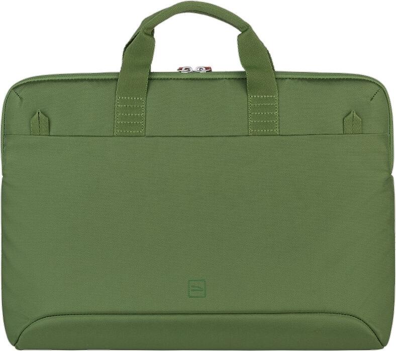 Tucano Smilza BSM15 Super-Slim Laptop Bag for 15.6 inch Laptops and MacBook Pro 16, Recycled rPET Water-Resistant Fabric, Anti-Shock Padding, Green